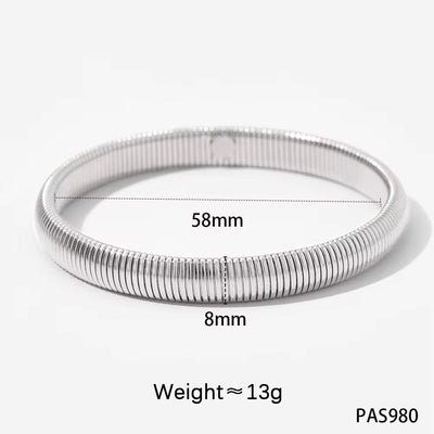 Chunky Statement Elastic Snake Chain Bangles Bracelet Exaggerated Streetwear Non Tarnish Stainless Steel Bangle Jewelry