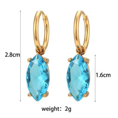 Luxury Zircon Earrings Set Gold Plated Party Jewelry Waterproof Stainless Steel Earrings Wholesale Bulk