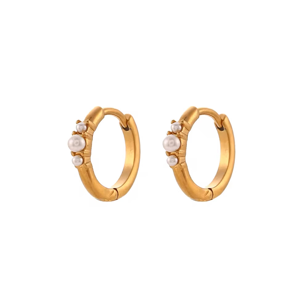 Dainty AAA Zircon Huggies Hoop Earring 18K Gold Plated Hoop Earring Stainless Steel Earring for Women