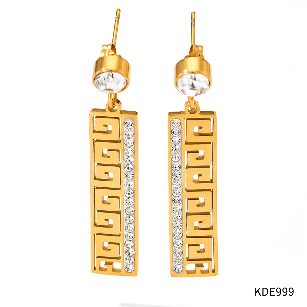 Fashion PVD Gold Plated Stainless Steel Jewelry Women Earring