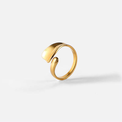 Simple Stainless Steel 18K Gold Plated Adjustable Rings Finger Jewelry Irregular Geometric Chunky Rings for Women Accessories