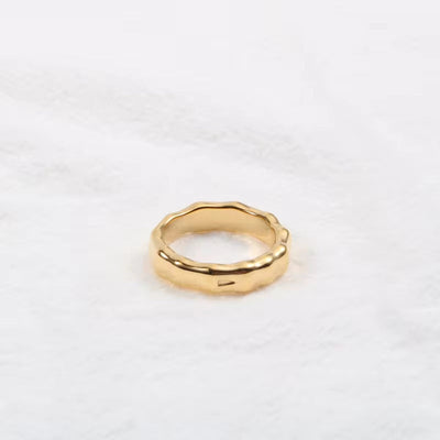 Ins Hot High End 18K Gold Plated Chunky Bamboo Rings Trendy Earrings Wholesale Stainless Steel Jewelry