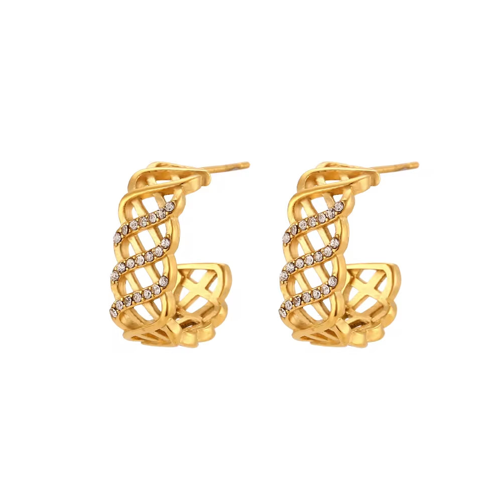 Trendy Earrings Gold Plated Jewelry Set Stainless Steel Fashion Jewelry Earrings Wholesale