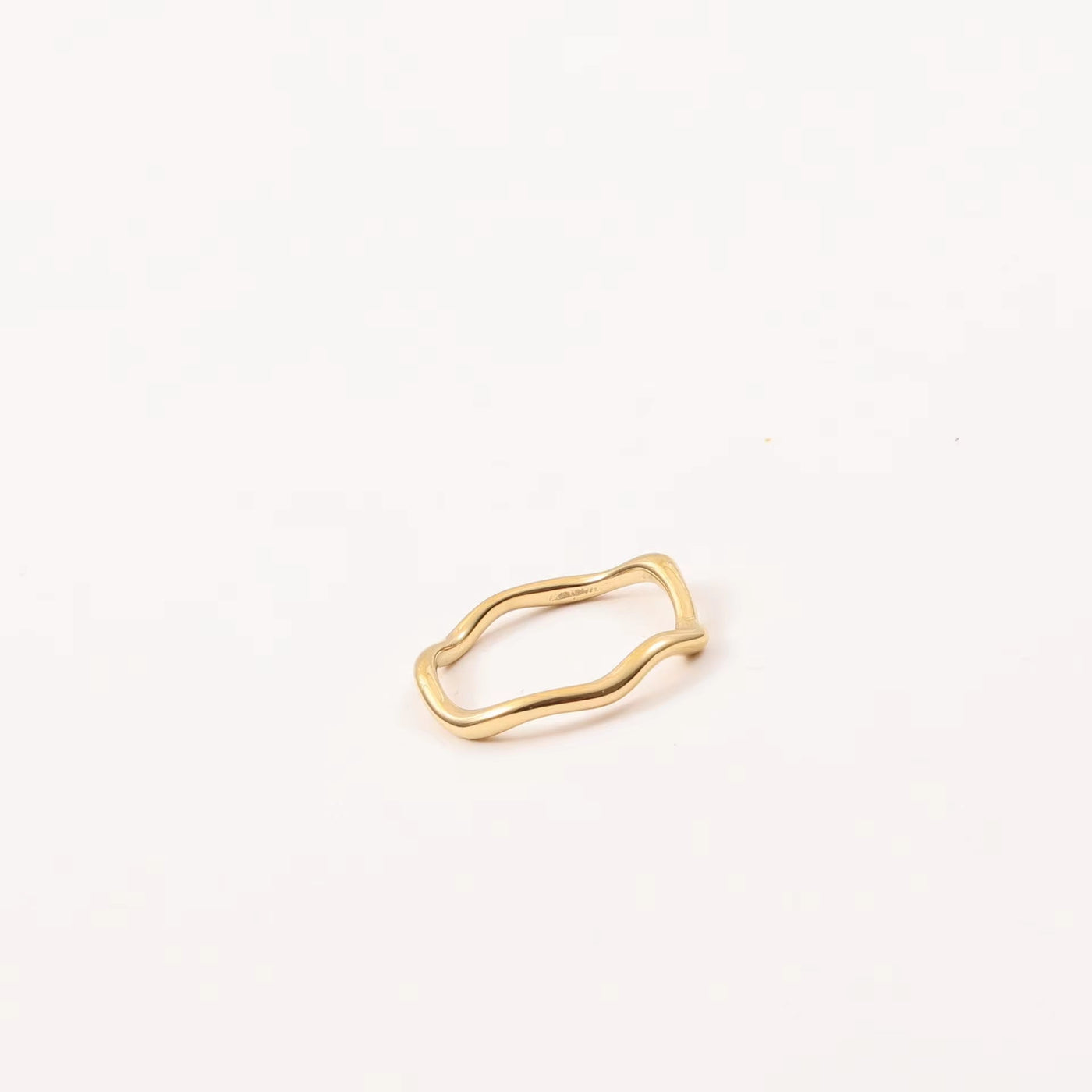 Stainless Steel Wave Pattern Ring Jewelry Plating 18K Gold Geometrically Irregular Abstract Shaped Women Rings