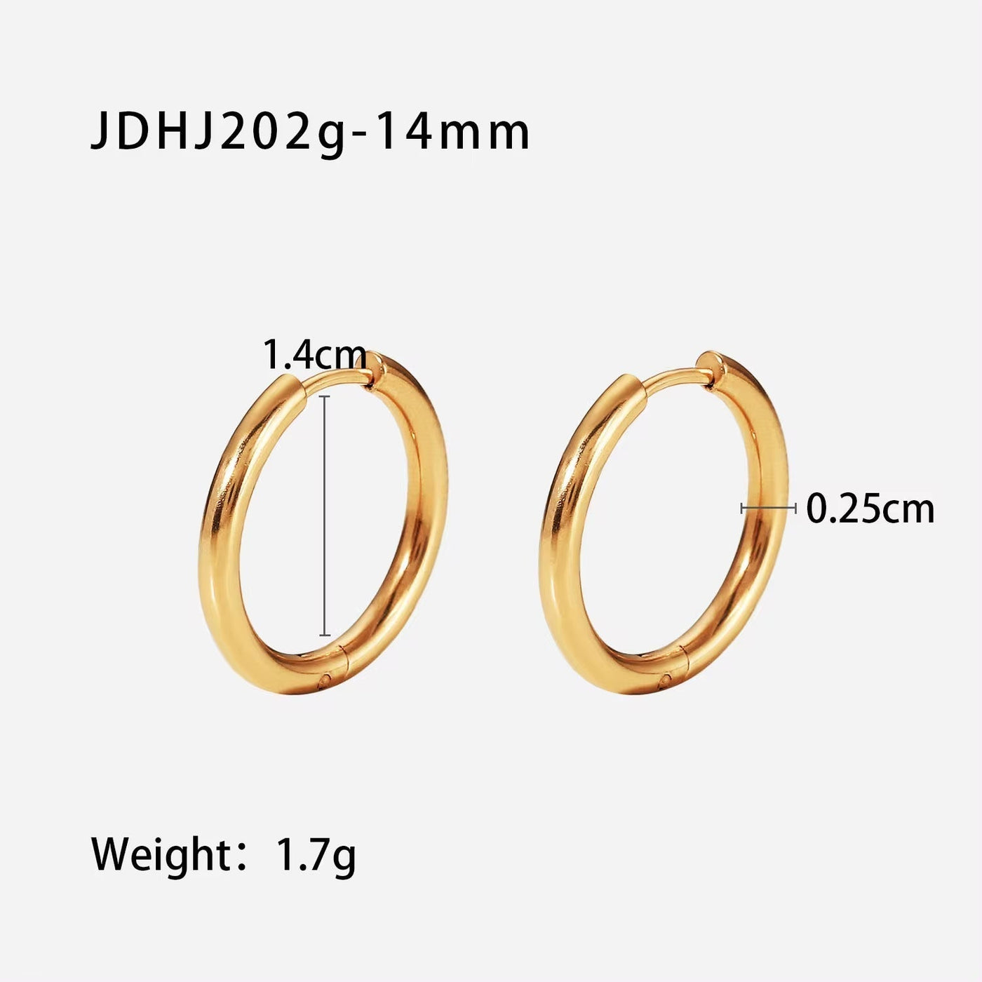 Manufacturer Multiple Sizes 2.5Mm Circle Hoop Earrings Geometric round Stainless Steel Huggie Earrings for Women