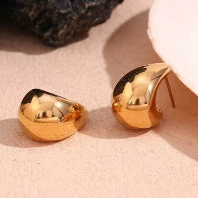 Hollow Stud Earrings for Women J Shape Gold Plated Earrings Stainless Steel Fine Jewelry Earrings