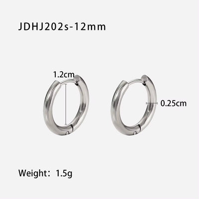 Manufacturer Multiple Sizes 2.5Mm Circle Hoop Earrings Geometric round Stainless Steel Huggie Earrings for Women