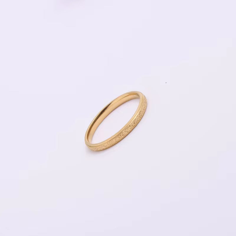 2.3/4/7Mm Width Waterproof 18K Gold Plated Stainless Steel Shiny Matte Sandblasted Ring