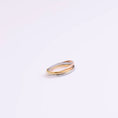 High End Triple Band Stainless Steel Eternity Love Couple Ring Three Circle Interlocking Finger Ring