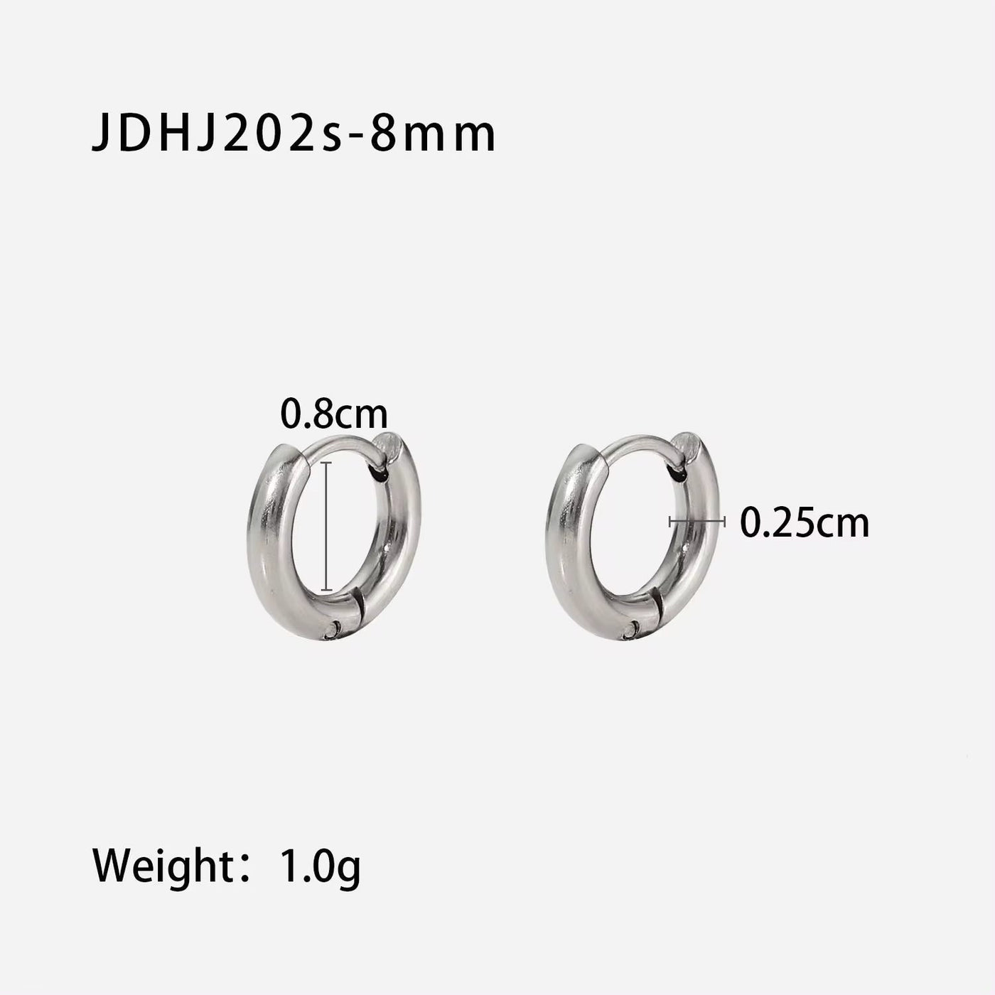 Manufacturer Multiple Sizes 2.5Mm Circle Hoop Earrings Geometric round Stainless Steel Huggie Earrings for Women