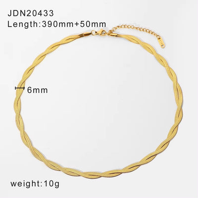 Waterproof Stainless Steel Thick Chain Layers Bead Snake Paperclip Cuban Chain Choker Necklace