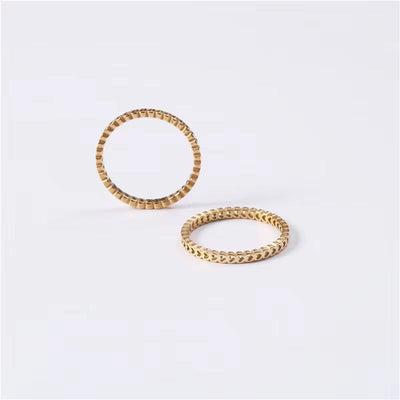 Waterproof 18K Pvd Gold Plated 316L Stainless Steel Cute Hollow-Out Hearts Pinky Rings for Women