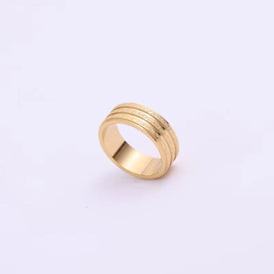 2.3/4/7Mm Width Waterproof 18K Gold Plated Stainless Steel Shiny Matte Sandblasted Ring