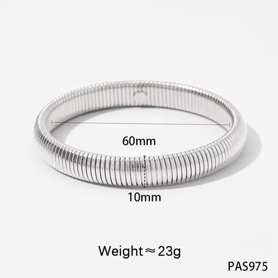 Chunky Statement Elastic Snake Chain Bangles Bracelet Exaggerated Streetwear Non Tarnish Stainless Steel Bangle Jewelry