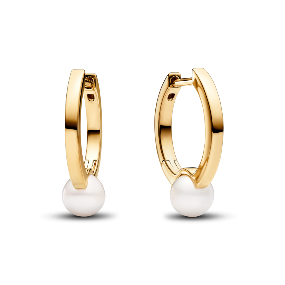 Treated Freshwater Cultured Pearl Hoop Earrings