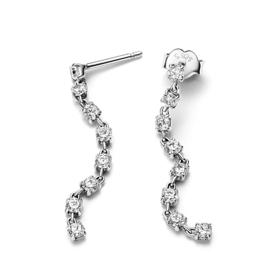 Sparkling Eight Stones Drop Earrings