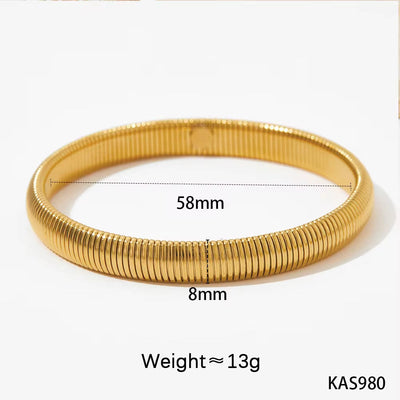 Chunky Statement Elastic Snake Chain Bangles Bracelet Exaggerated Streetwear Non Tarnish Stainless Steel Bangle Jewelry