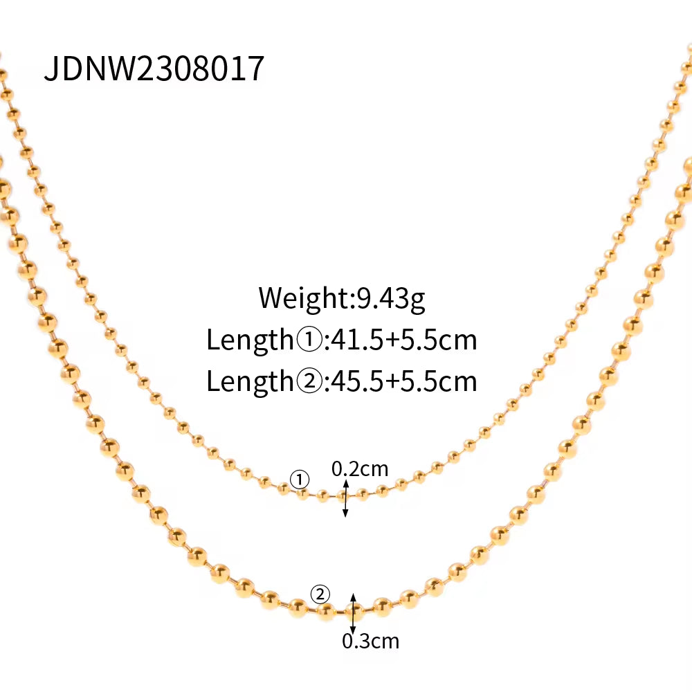 Jewelry Stainless Steel Figaro Double Layer Necklace Snake Paperclip Chain Stacking Layer Chain Necklace