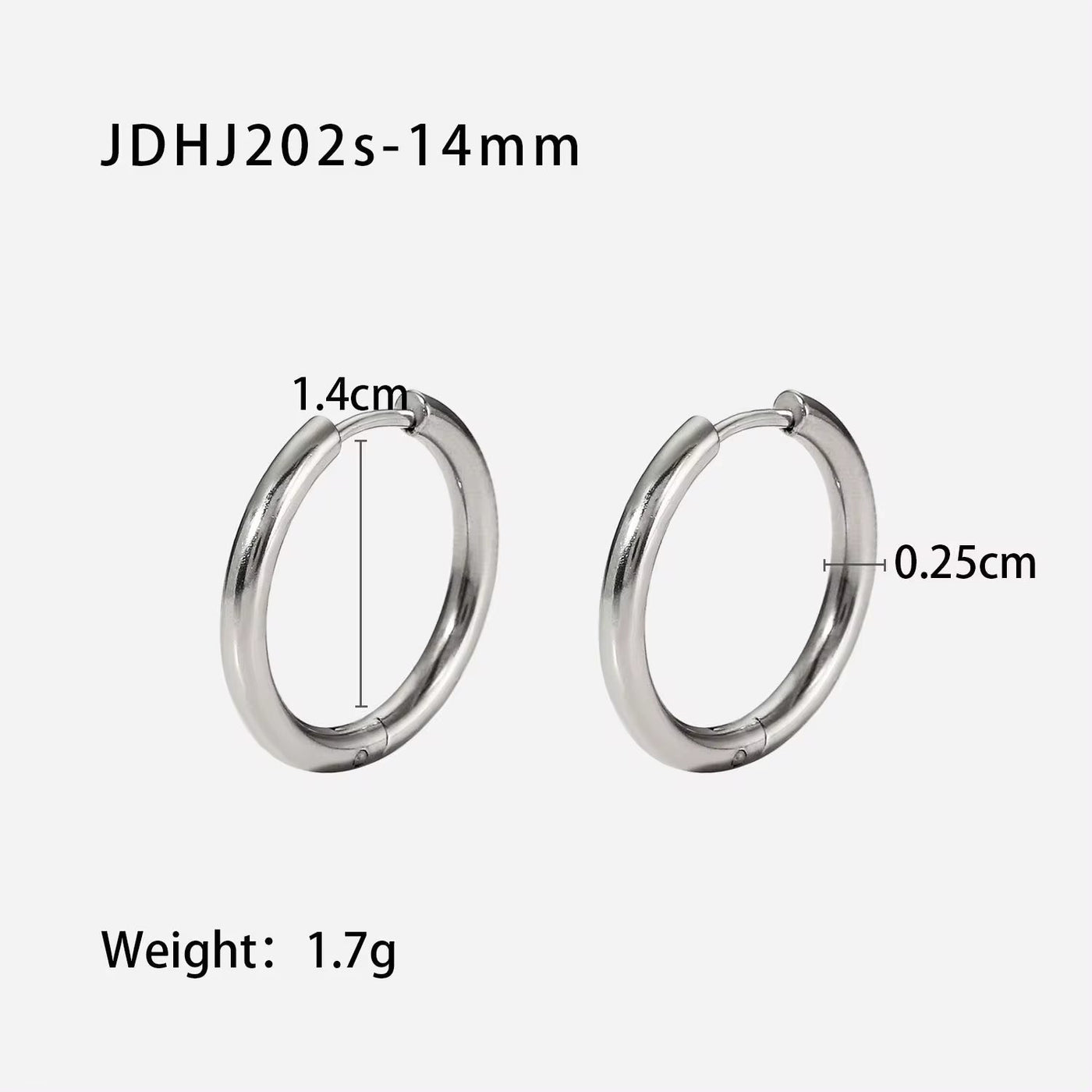 Manufacturer Multiple Sizes 2.5Mm Circle Hoop Earrings Geometric round Stainless Steel Huggie Earrings for Women