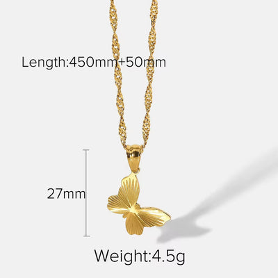 Sunburst Signet Pendant Necklace for Women 18K Gold Plated Stainless Steel Heart Butterfly Sunlight Disc Coin Choker Necklace