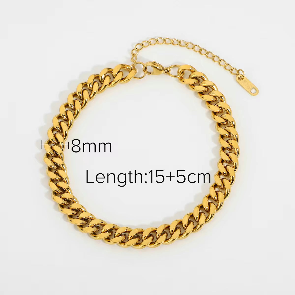 Women Jewelry Set Miami Cuban Chain Bracelet Bangle Flat Snake Stacking 18K Gold Plated Stainless Steel Bracelet for Accessories