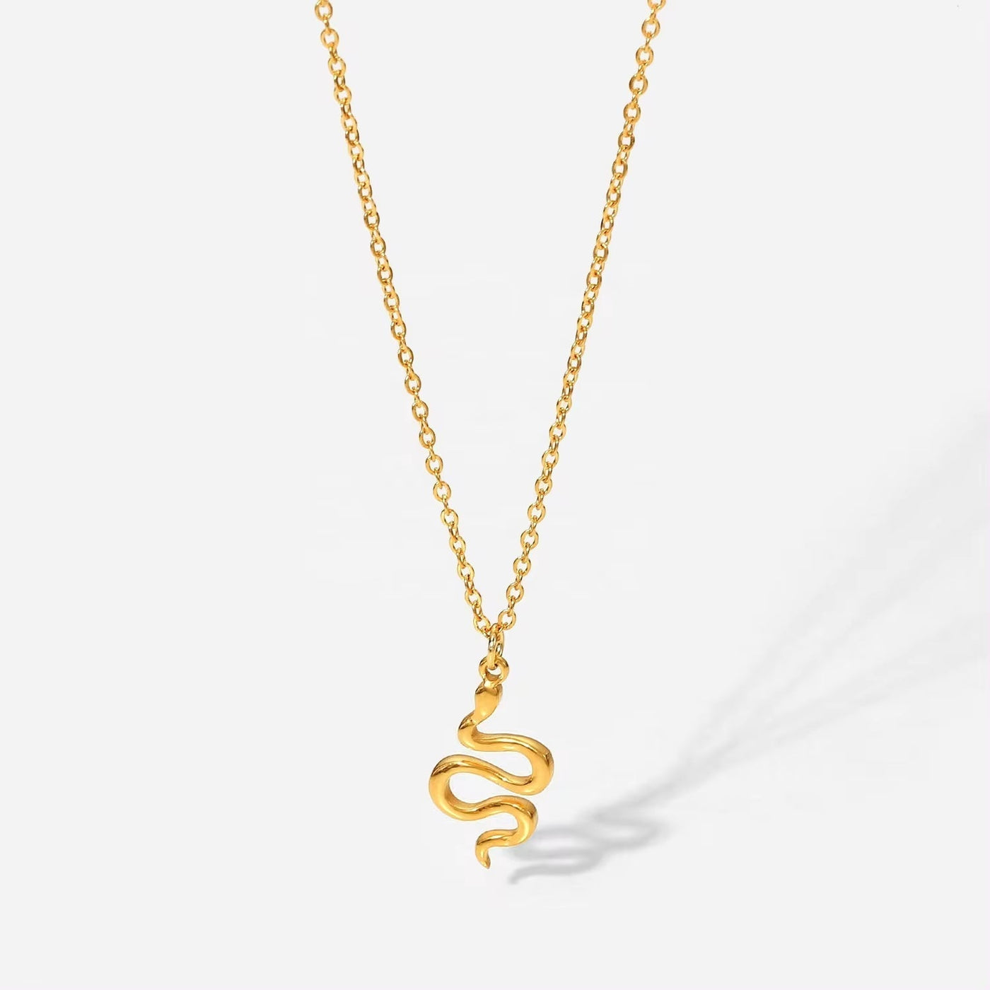 Popular Stainless Steel Link Chain Snake Pendant Necklace Jewelry Snake Pendant Necklace