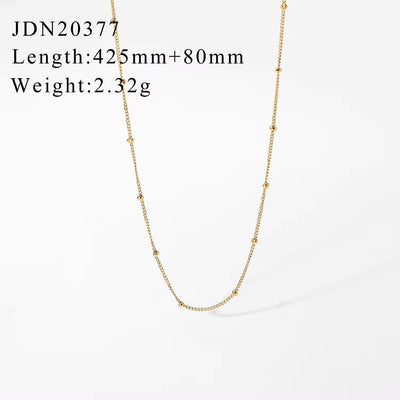 Waterproof Stainless Steel Thick Chain Layers Bead Snake Paperclip Cuban Chain Choker Necklace