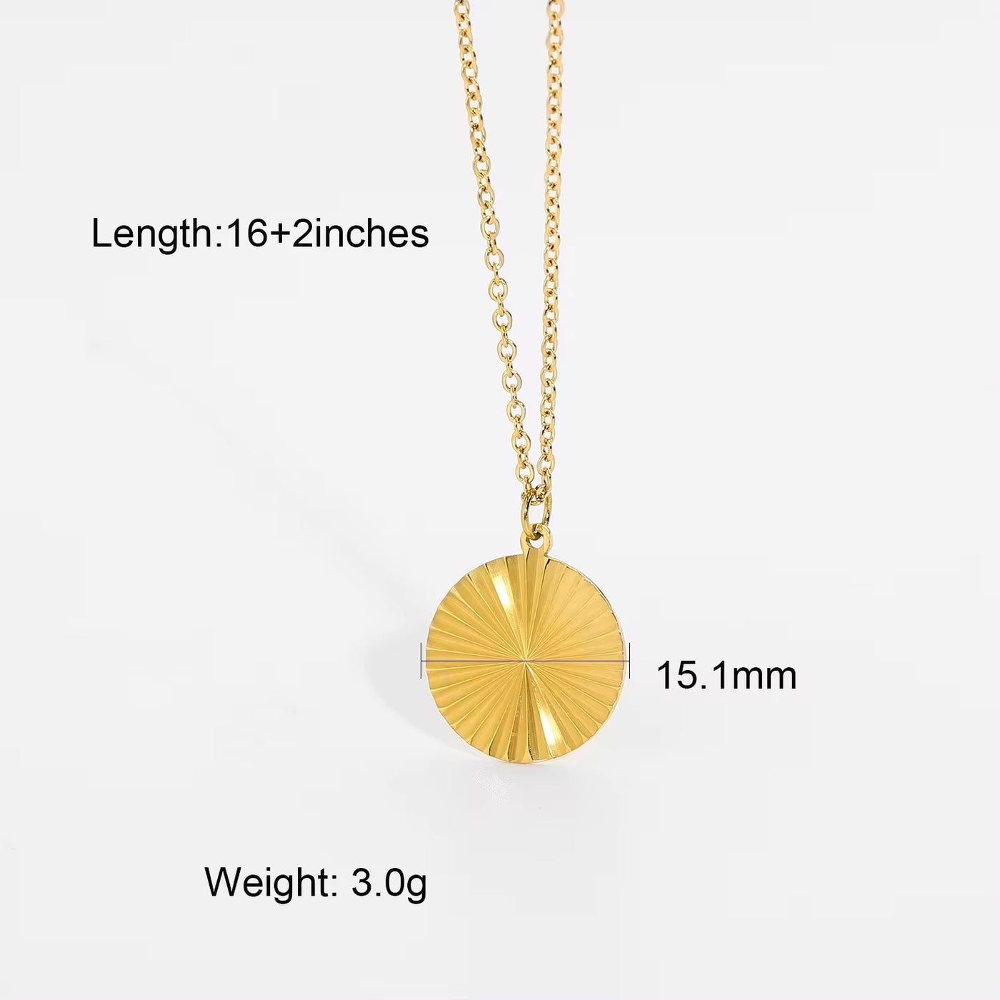 Sunburst Signet Pendant Necklace for Women 18K Gold Plated Stainless Steel Heart Butterfly Sunlight Disc Coin Choker Necklace