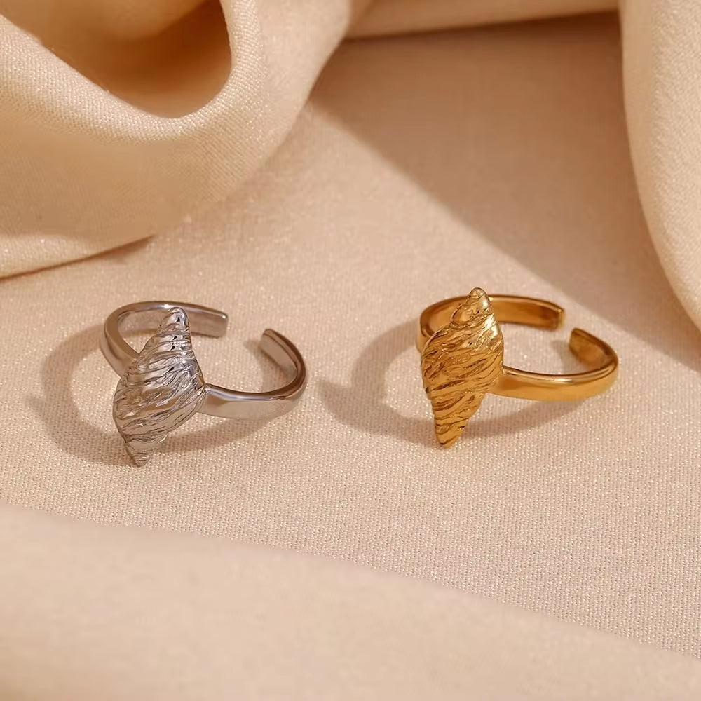 Gold Plated Jewelry Conch Design Open Ring Stainless Steel Jewelry Women Accessories