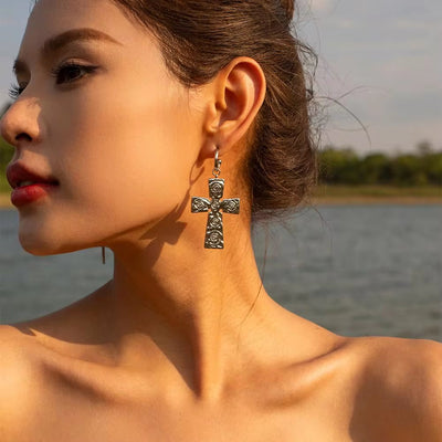 Fashion Stainless Steel Earrings for Women Jewelry Gold Plated Rotate Texture Hammer Charm Earrings