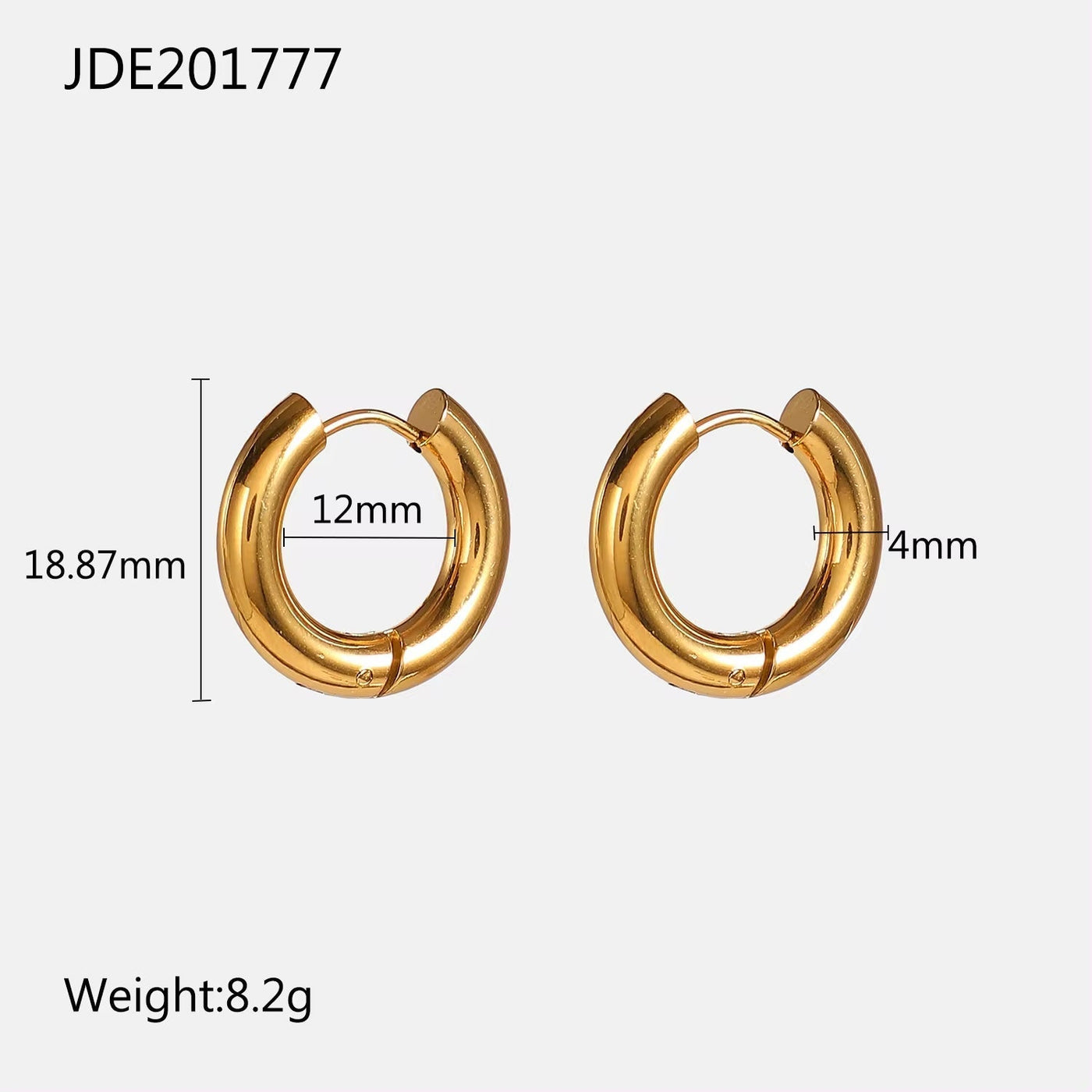 Geometric Stainless Steel Double Layer CC Shaped Hoop Earrings 18K PVD Gold Plated Twisted Heart Earring Jewelry