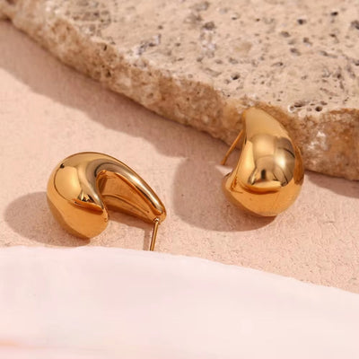 Hollow Stud Earrings for Women J Shape Gold Plated Earrings Stainless Steel Fine Jewelry Earrings