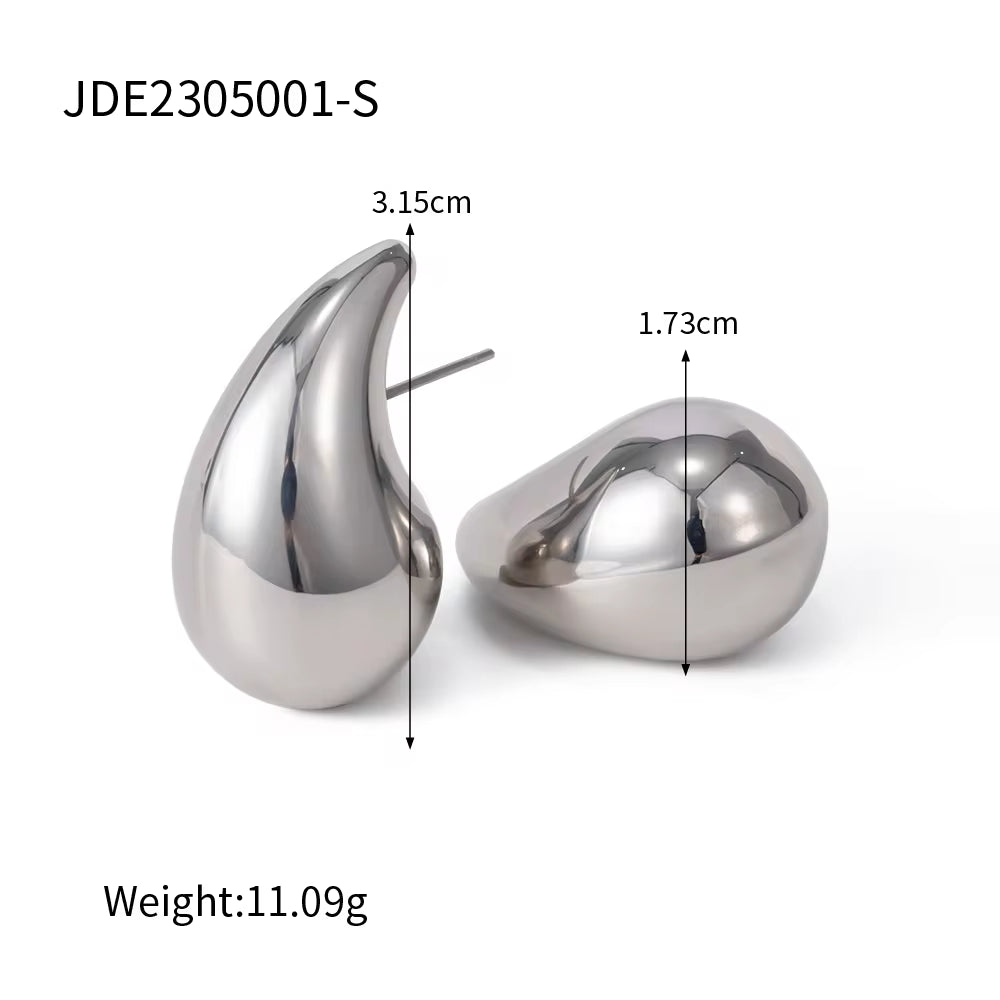 2023 Hot Hollow Water Drop Earring 18K PVD Gold Plated Stainless Steel Teardrop Stud Earring for Women