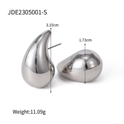 2023 Hot Hollow Water Drop Earring 18K PVD Gold Plated Stainless Steel Teardrop Stud Earring for Women