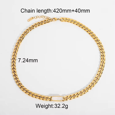 Chunky Twisted Miani Cuban Chain Chocker 18K Gold PVD Plated Stainless Steel Necklace Snake Rope Chain for Men Women Hip Pop