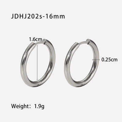 Manufacturer Multiple Sizes 2.5Mm Circle Hoop Earrings Geometric round Stainless Steel Huggie Earrings for Women