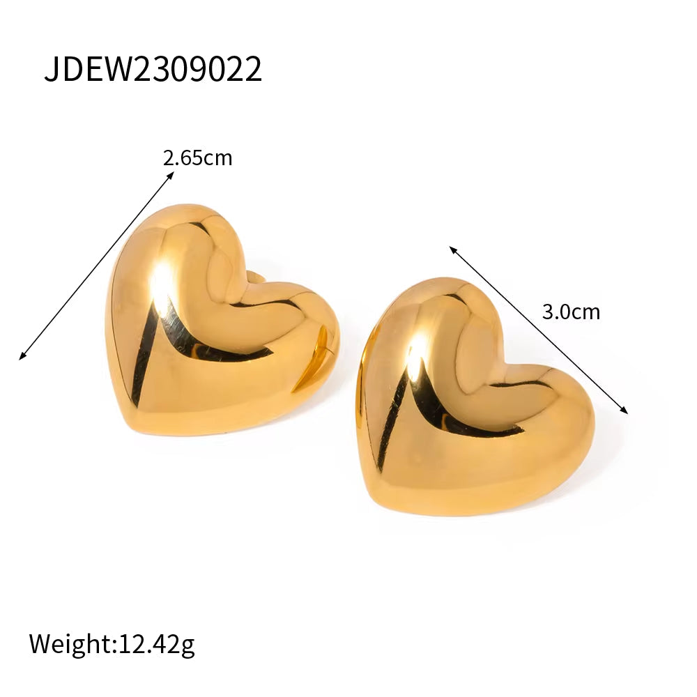 Fashionable 18K PVD Gold Stainless Steel Earrings Geometric High Polish Smooth Square Shape Snail Earring