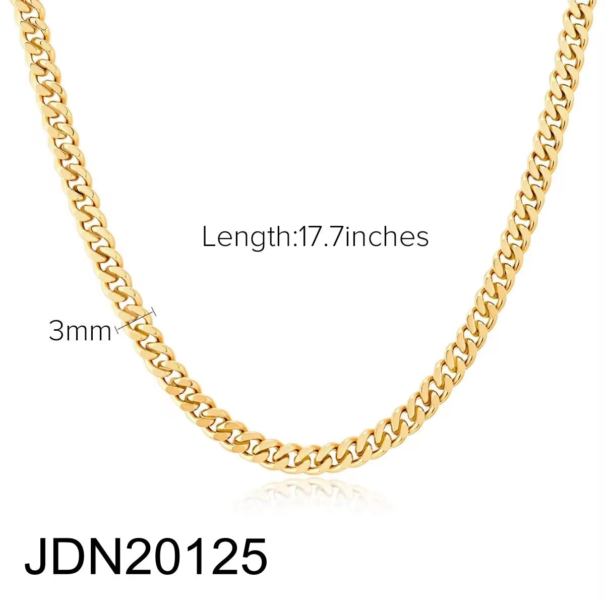 Chunky Twisted Miani Cuban Chain Chocker 18K Gold PVD Plated Stainless Steel Necklace Snake Rope Chain for Men Women Hip Pop