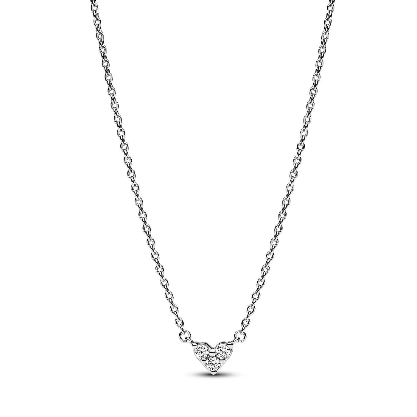 Pandora Triple Stone Heart Collier Necklace 393014C01