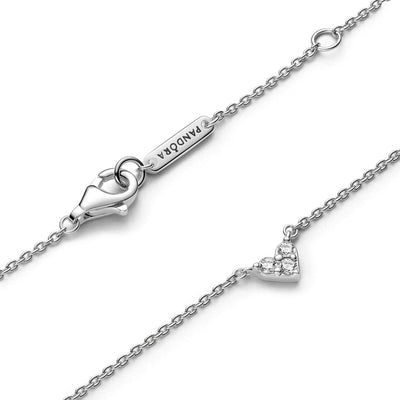 Pandora Triple Stone Heart Collier Necklace 393014C01