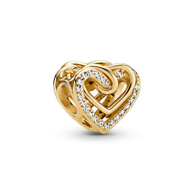 Sparkling Entwined Hearts Charm