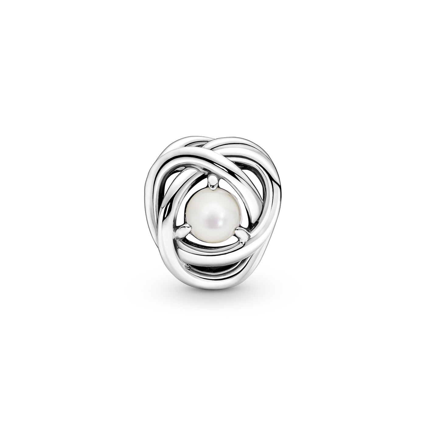 White Mother of Pearl Eternity Circle Charm