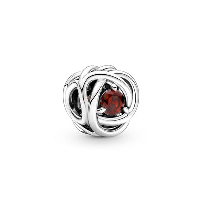 Red Eternity Circle Charm