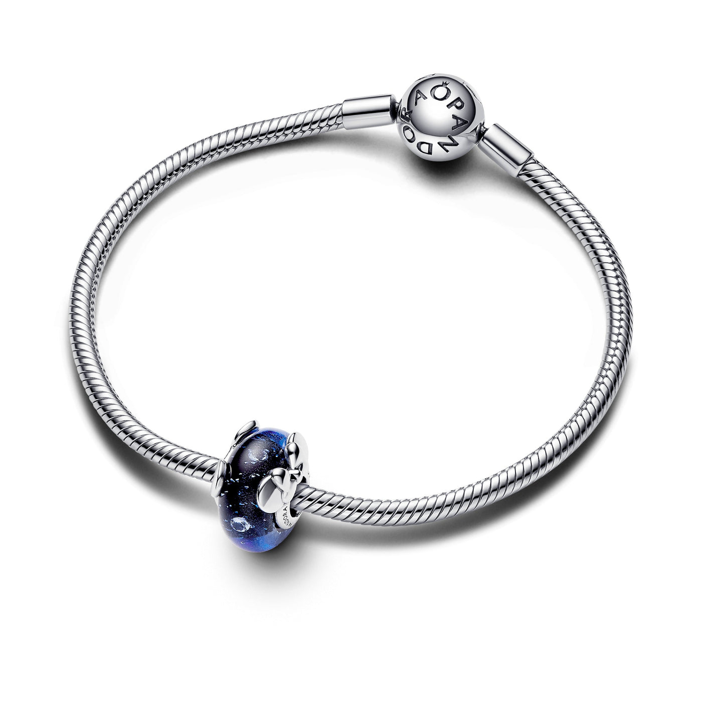 Pandora Disney Mickey Mouse & Minnie Mouse Blue Murano Glass Charm 792958C01