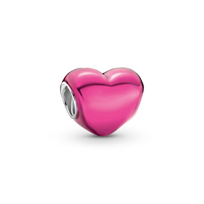 Metallic Pink Heart Charm