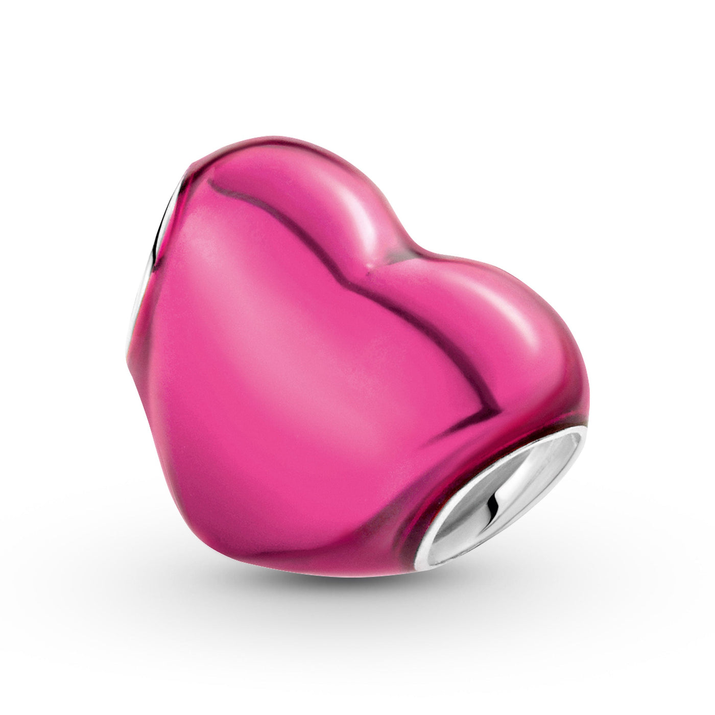 Metallic Pink Heart Charm