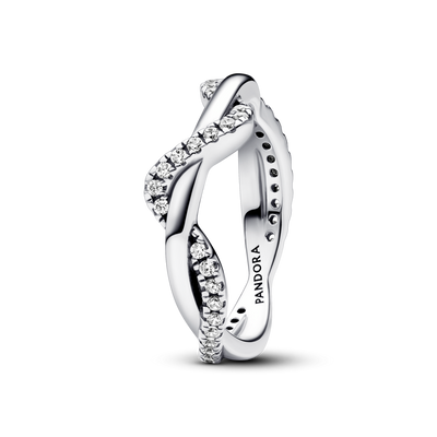 Sparkling Intertwined Wave Ring 193098C01