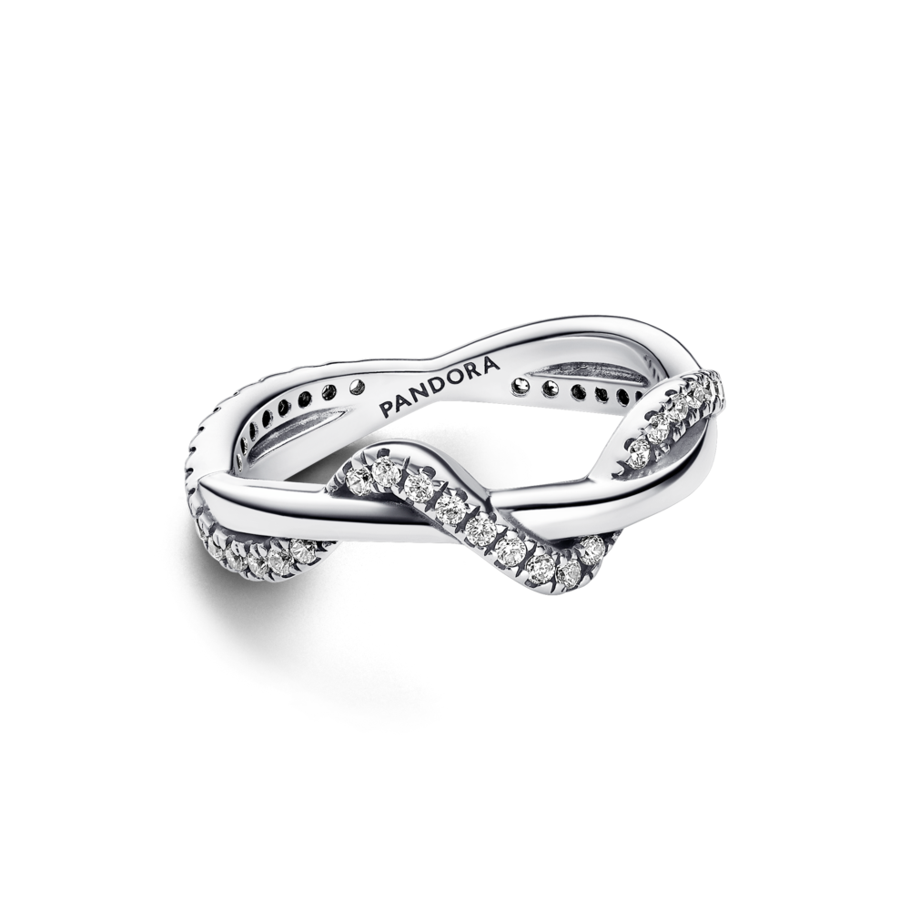 Sparkling Intertwined Wave Ring 193098C01