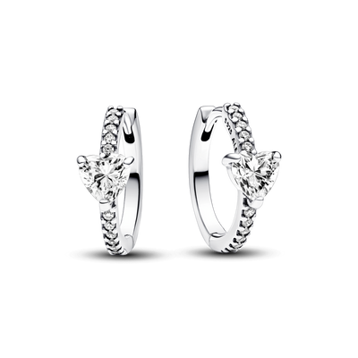 Sparkling Heart Hoop Earrings 293101C01