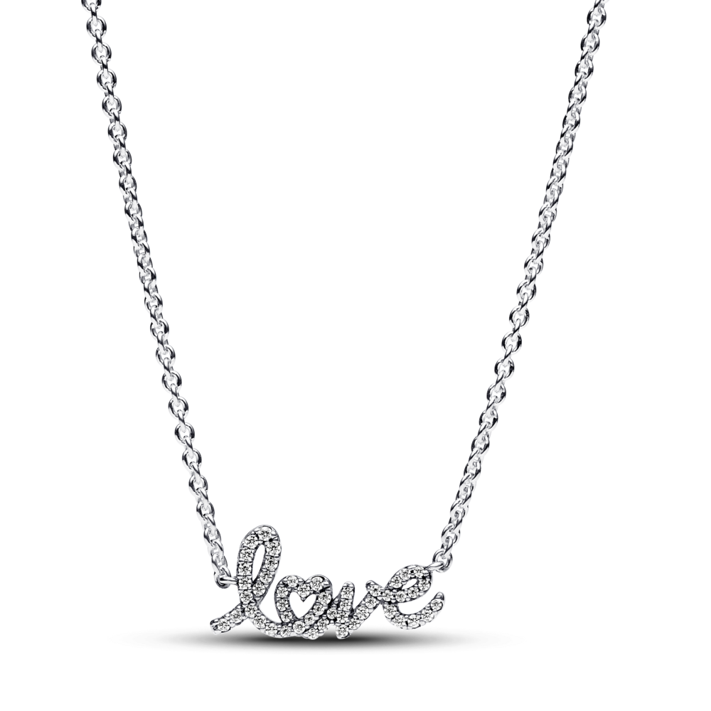 Sparkling Handwritten Love Collier Necklace 393076C01